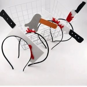 4Pcs Halloween Headbands Weapon W/Blood Headbands